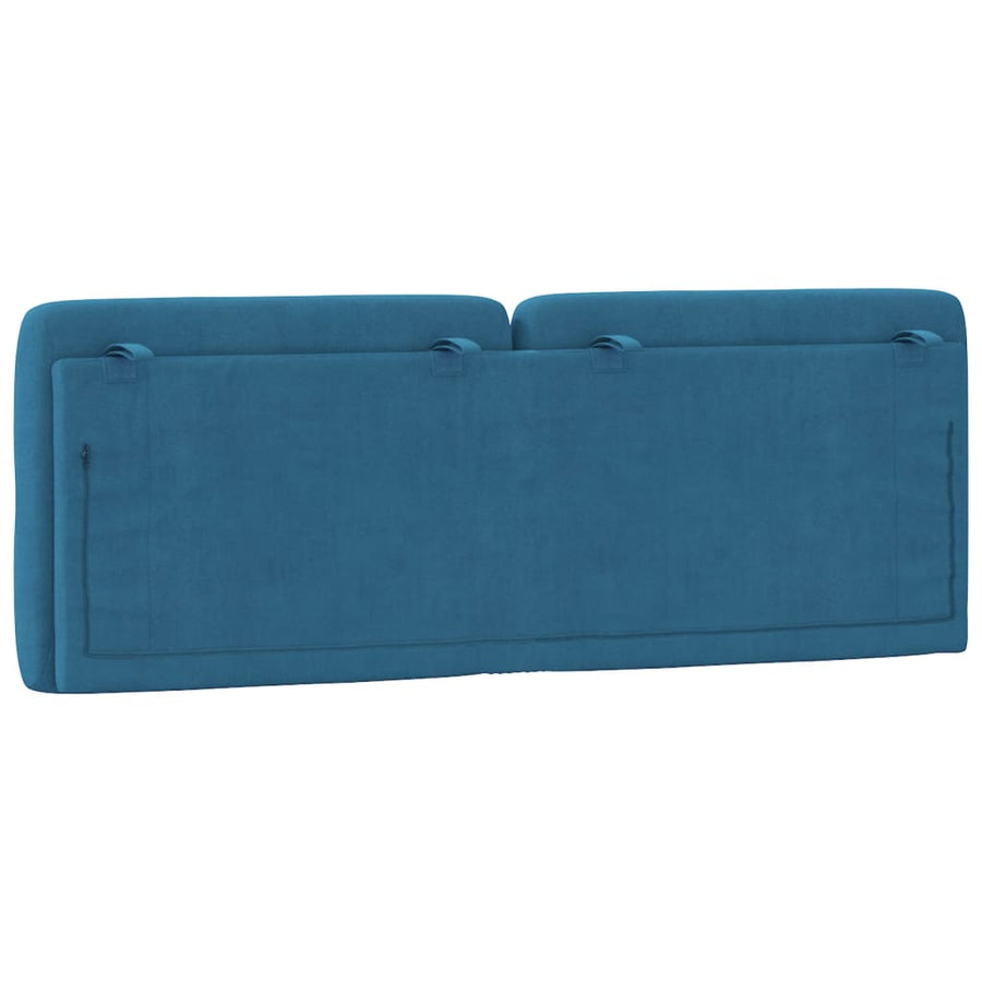 Hoofdbordkussen 140 cm fluweel blauw
