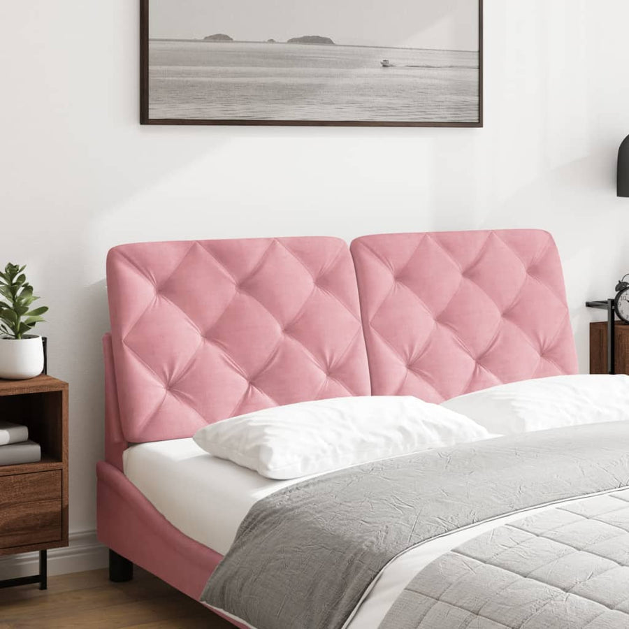 Hoofdbordkussen 140 cm fluweel roze