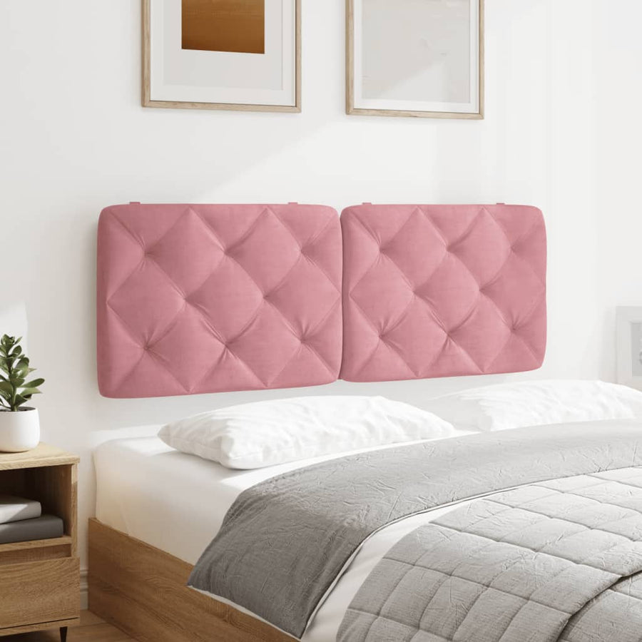 Hoofdbordkussen 140 cm fluweel roze