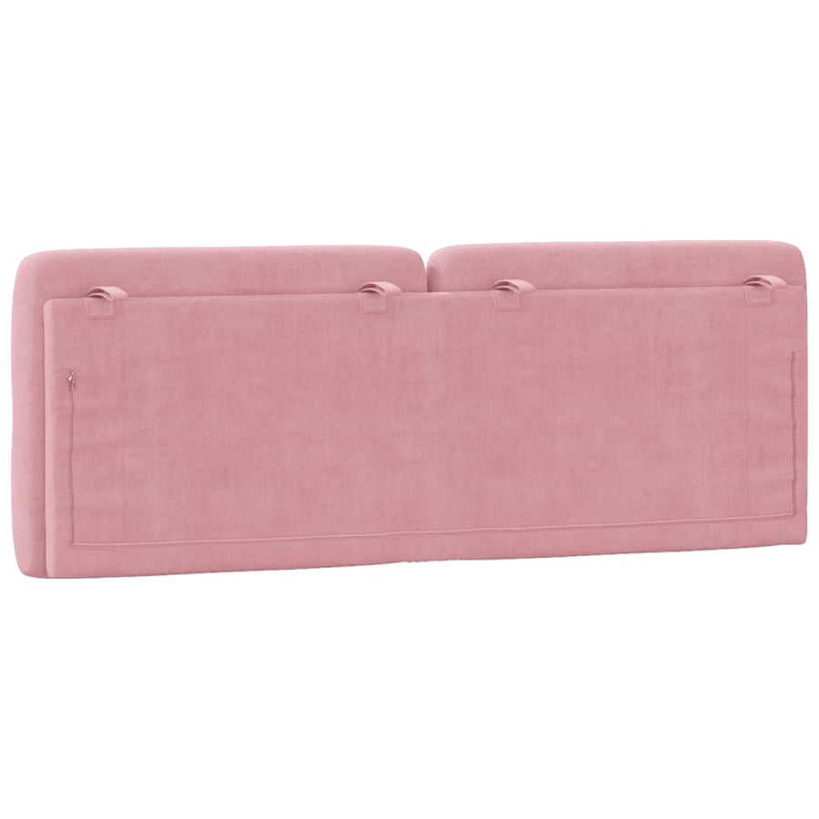 Hoofdbordkussen 140 cm fluweel roze