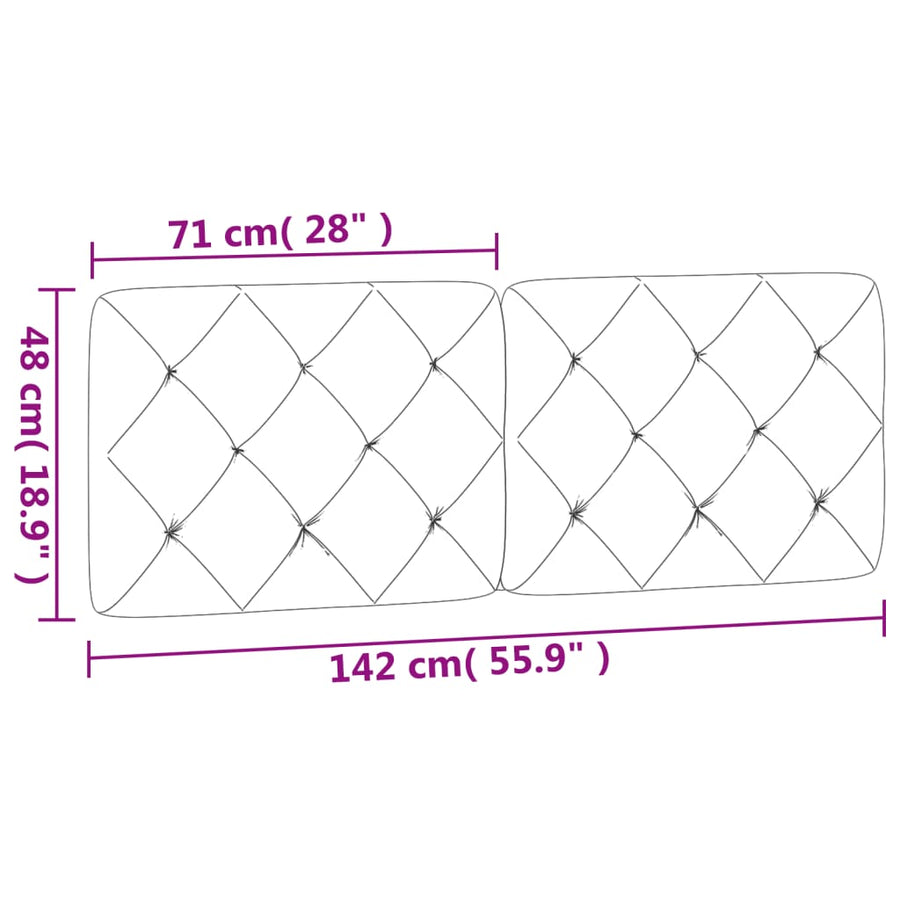 Hoofdbordkussen 140 cm fluweel roze