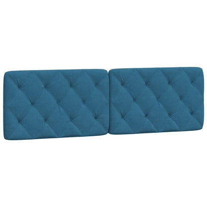 Hoofdbordkussen 160 cm fluweel blauw