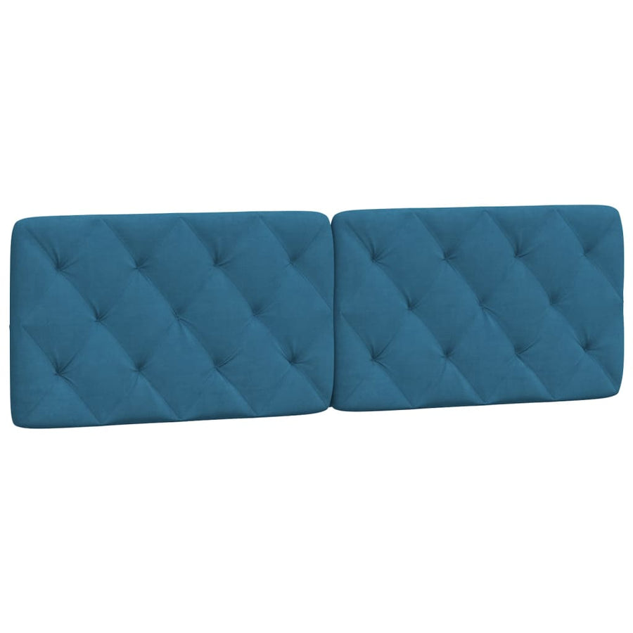 Hoofdbordkussen 160 cm fluweel blauw
