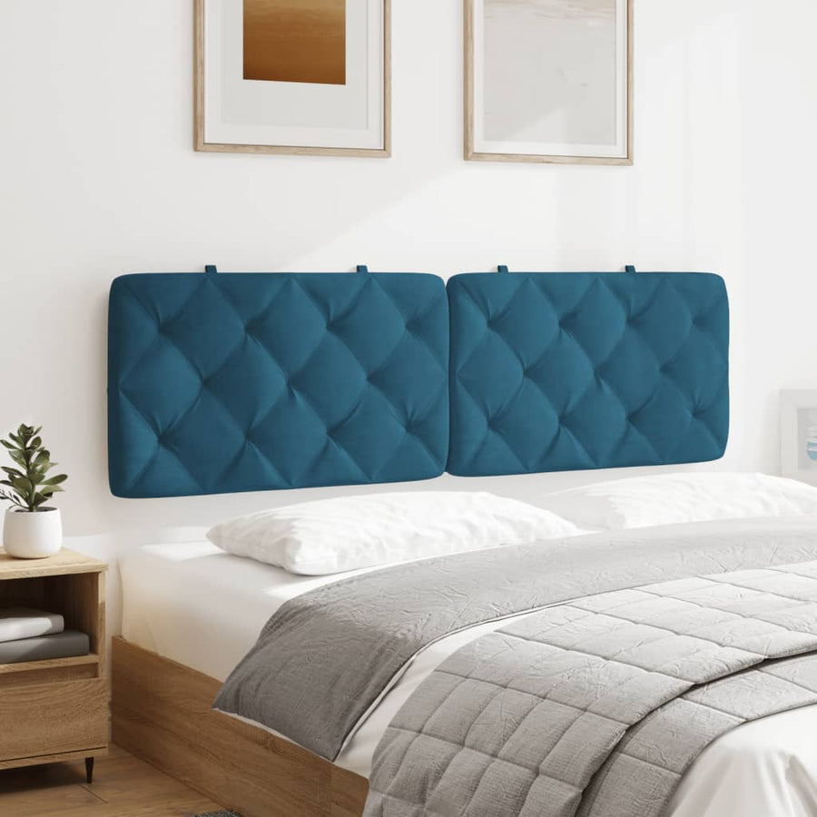 Hoofdbordkussen 160 cm fluweel blauw
