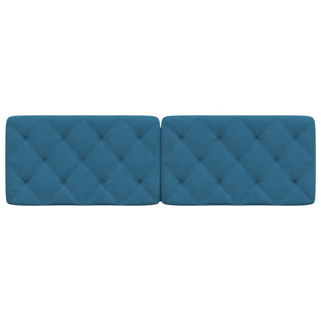 Hoofdbordkussen 160 cm fluweel blauw