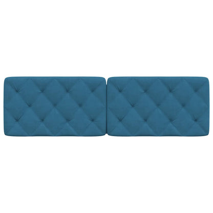Hoofdbordkussen 160 cm fluweel blauw