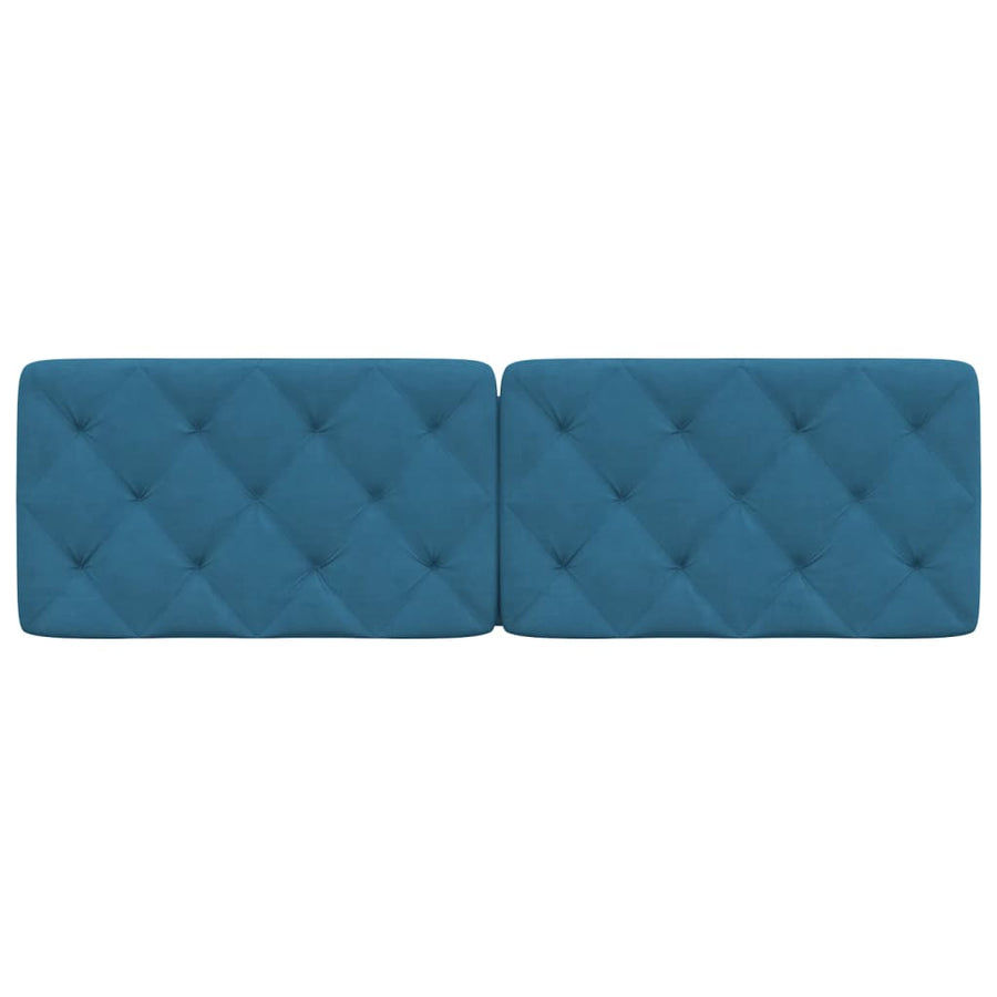 Hoofdbordkussen 160 cm fluweel blauw