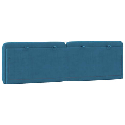 Hoofdbordkussen 160 cm fluweel blauw