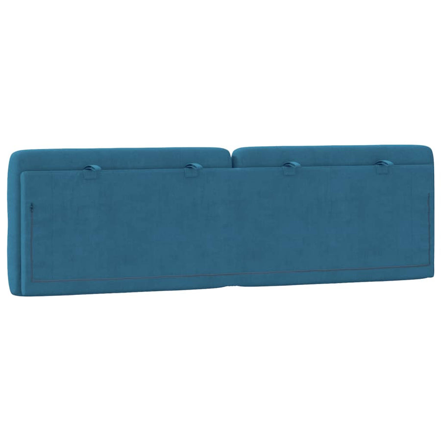 Hoofdbordkussen 160 cm fluweel blauw