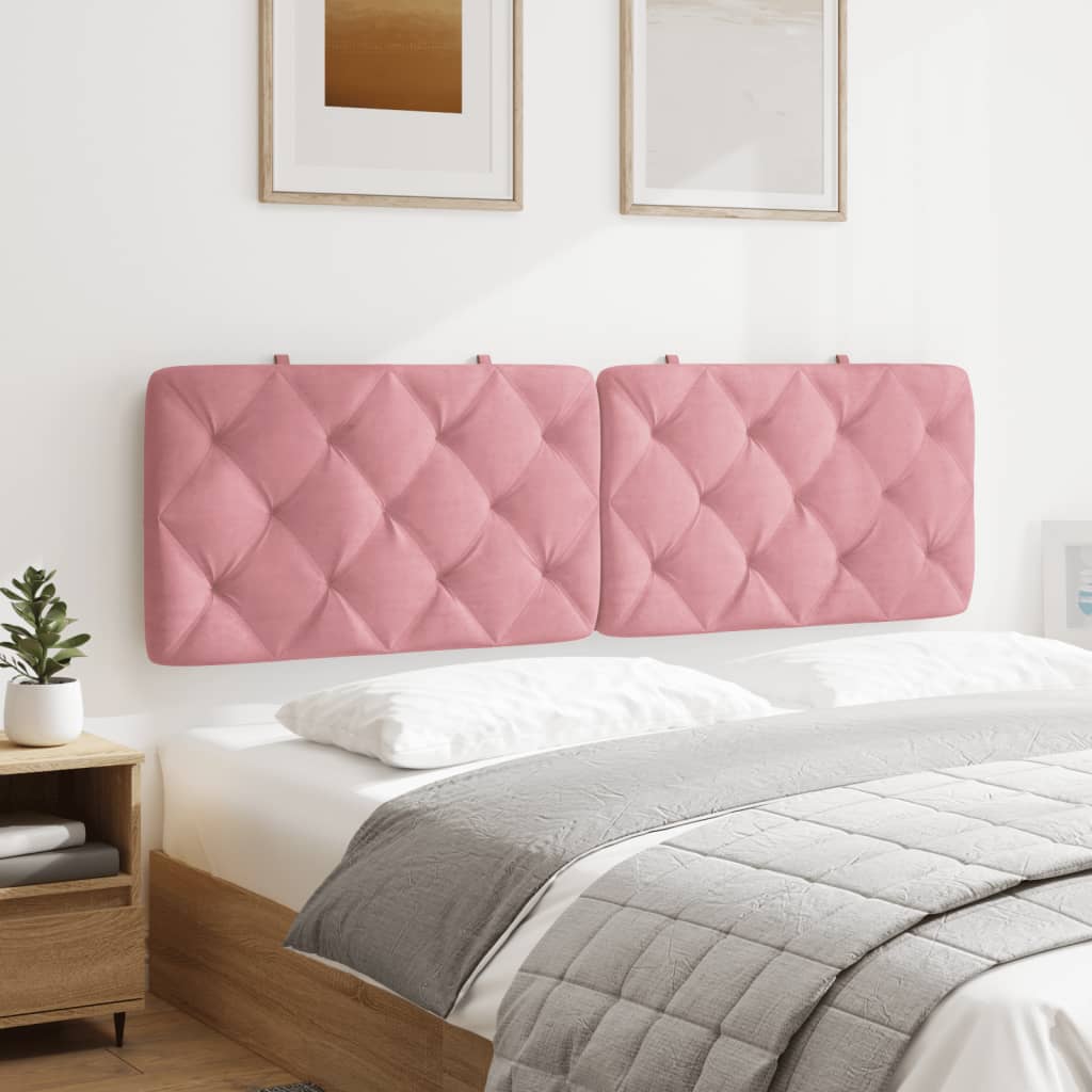Hoofdbordkussen 160 cm fluweel roze