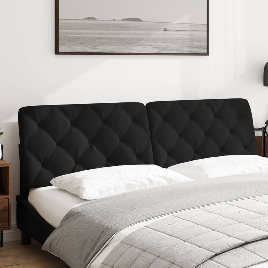Hoofdbordkussen 180 cm fluweel zwart
