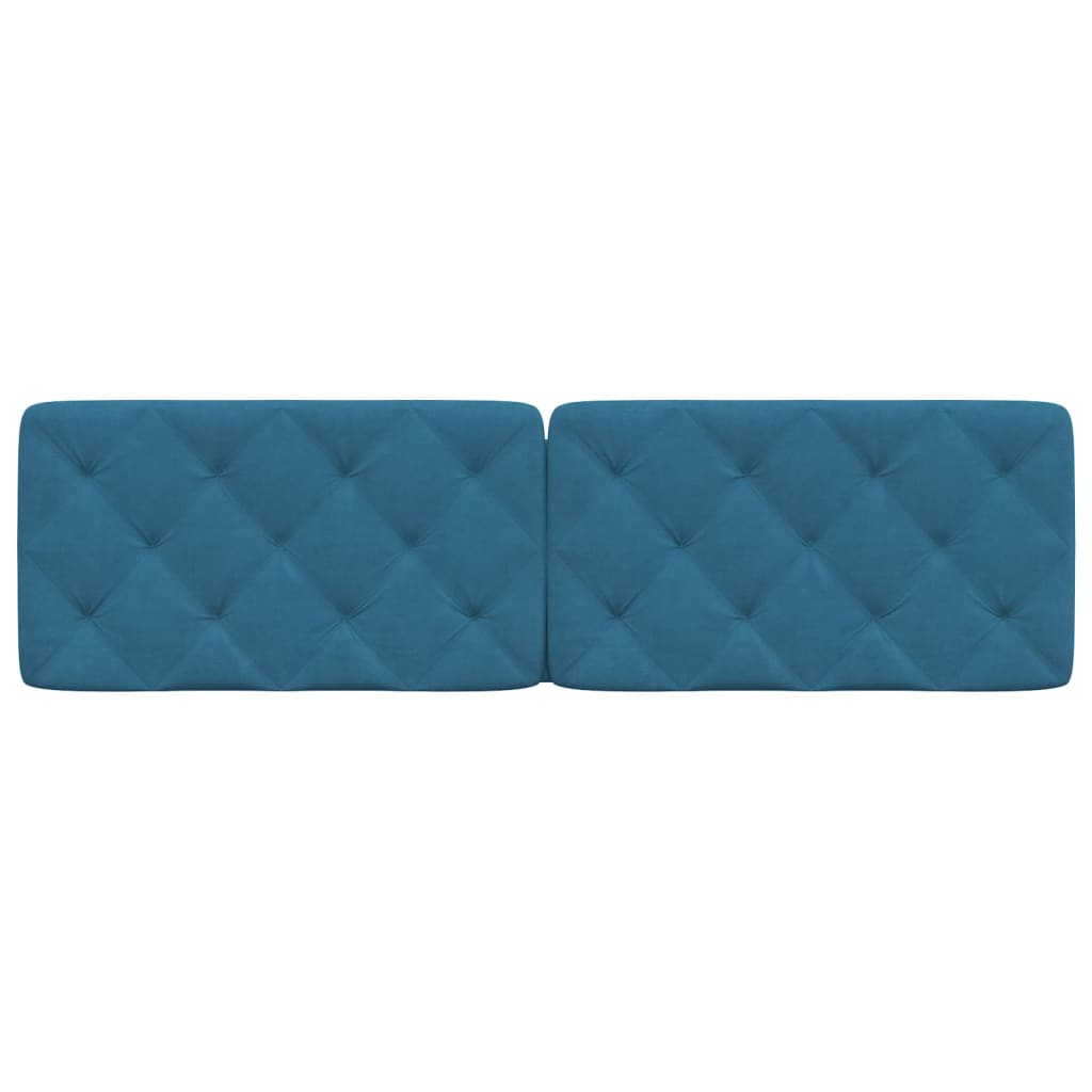 Hoofdbordkussen 180 cm fluweel blauw