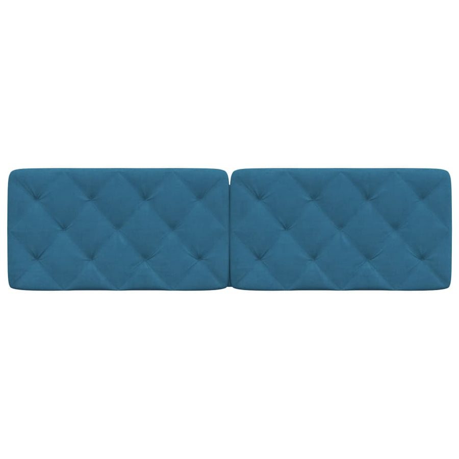Hoofdbordkussen 180 cm fluweel blauw