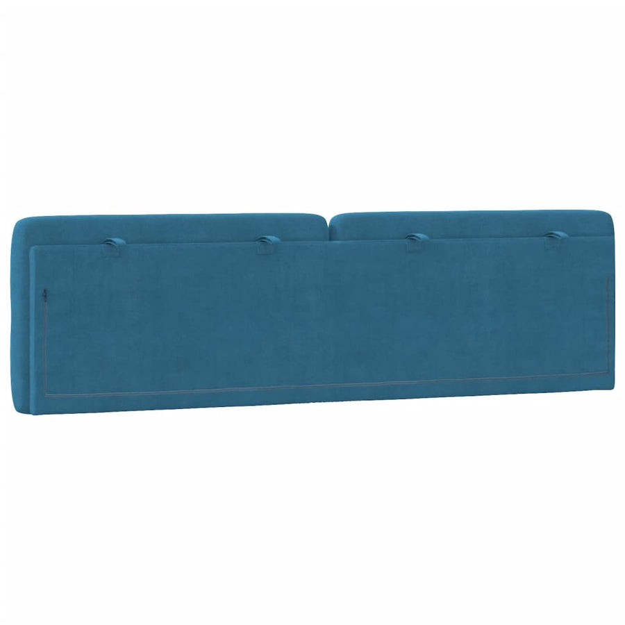 Hoofdbordkussen 180 cm fluweel blauw
