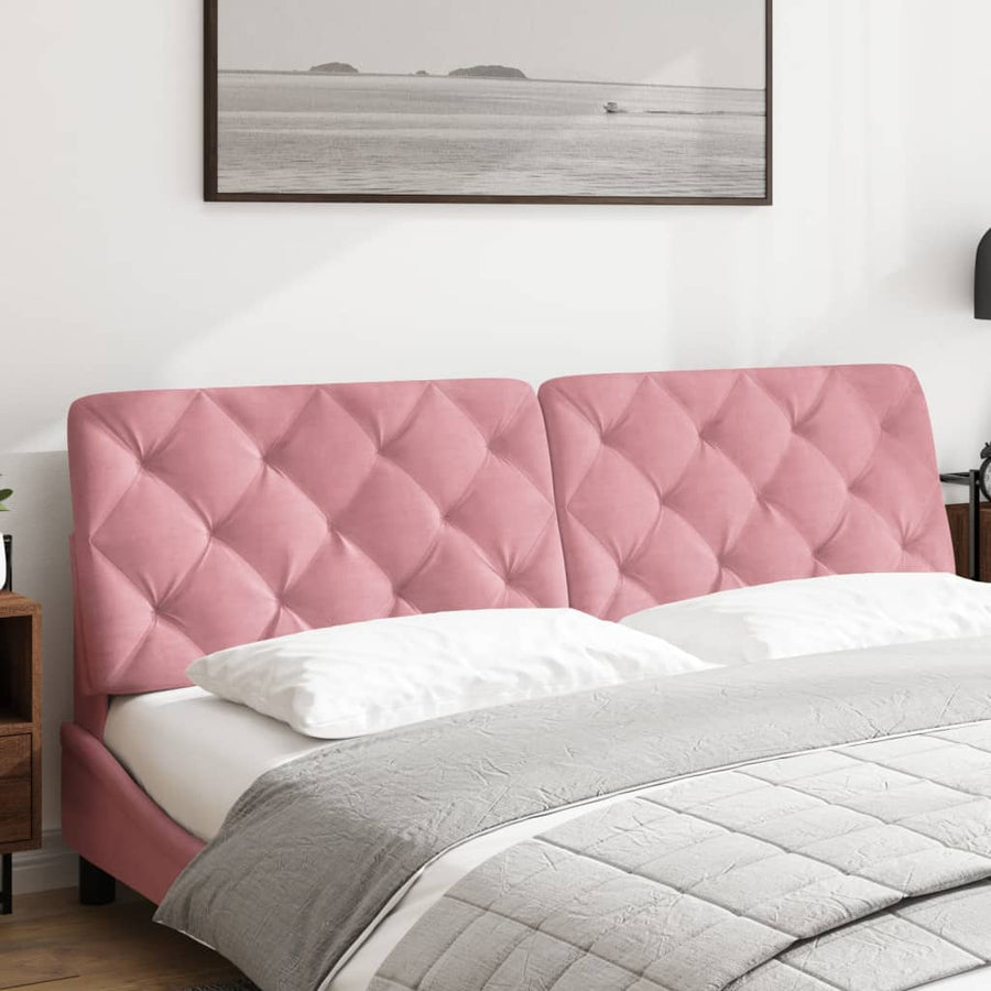 Hoofdbordkussen 180 cm fluweel roze