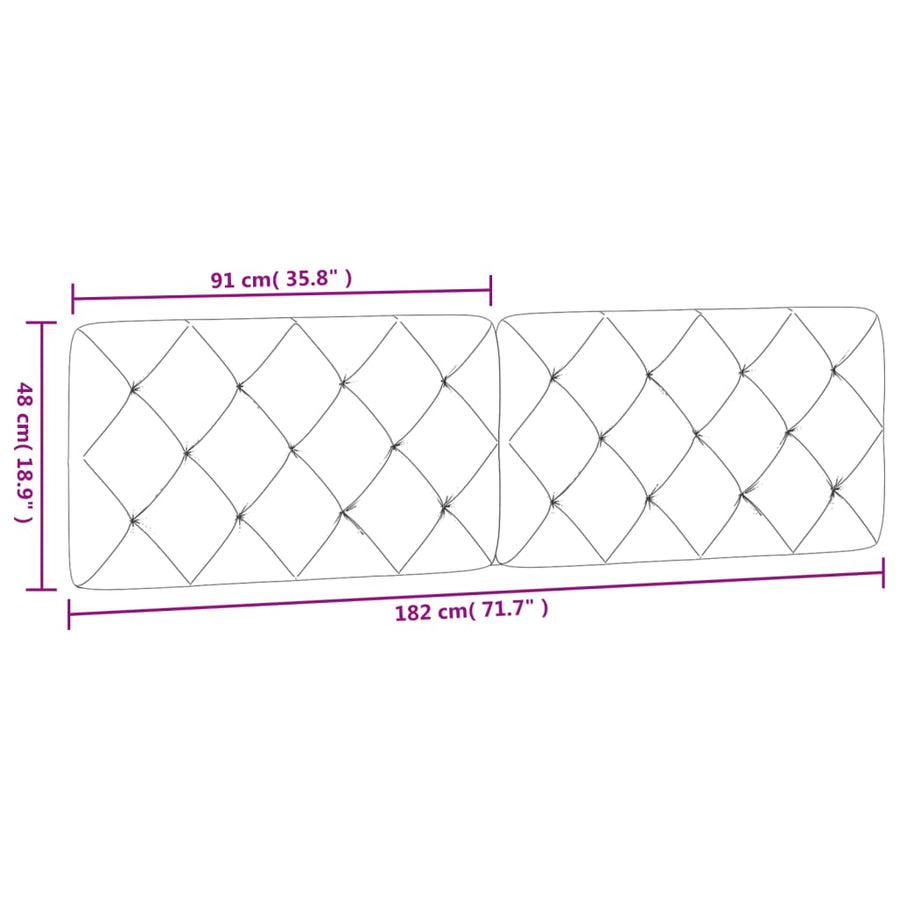Hoofdbordkussen 180 cm fluweel roze
