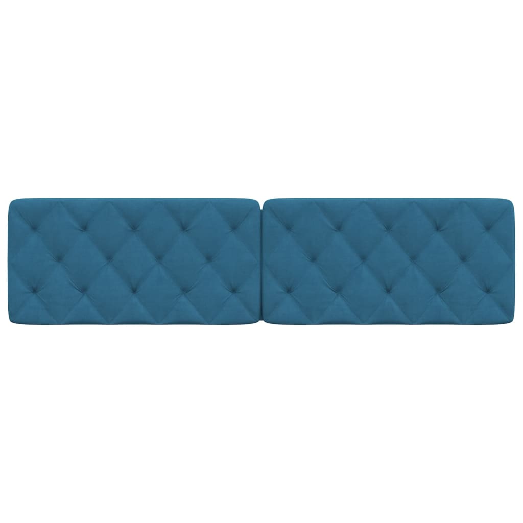 Hoofdbordkussen 200 cm fluweel blauw