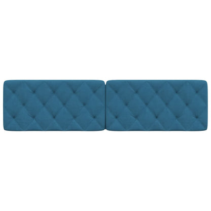 Hoofdbordkussen 200 cm fluweel blauw