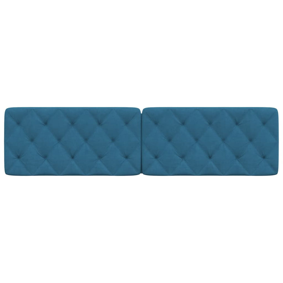Hoofdbordkussen 200 cm fluweel blauw