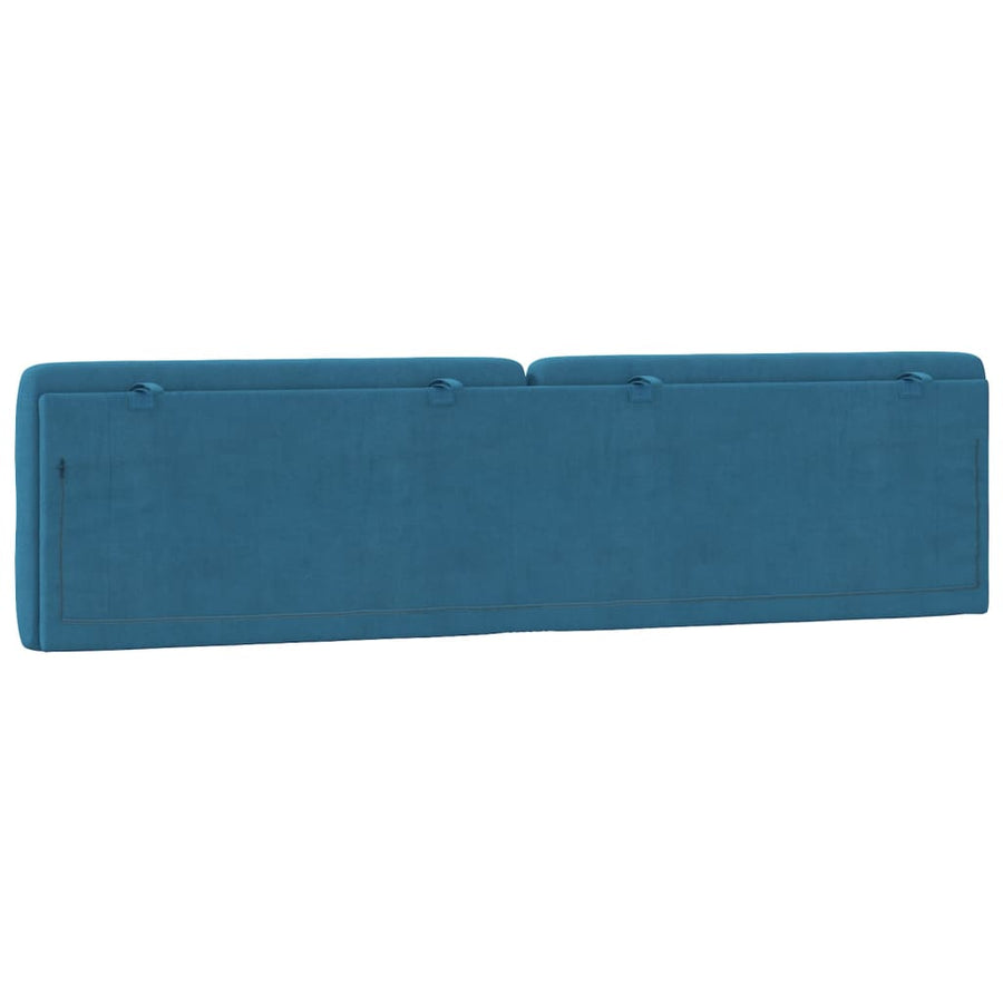 Hoofdbordkussen 200 cm fluweel blauw