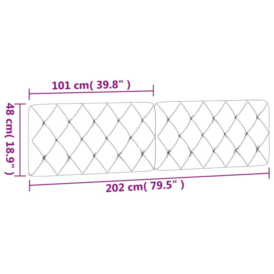 Hoofdbordkussen 200 cm fluweel blauw