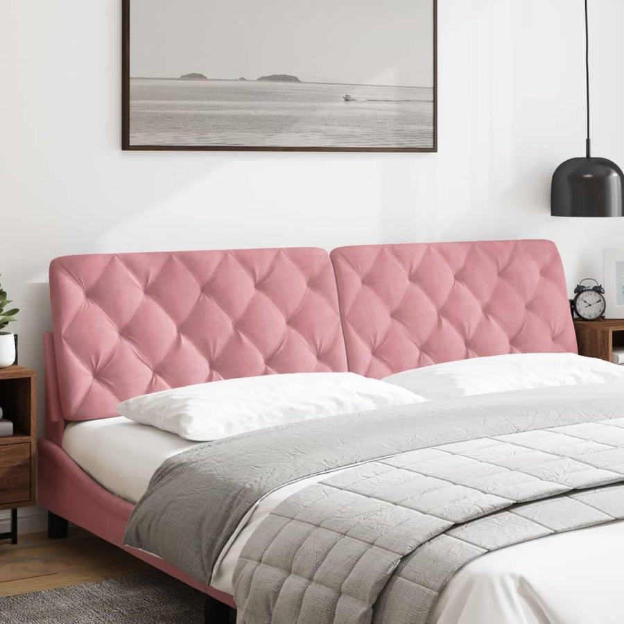 Hoofdbordkussen 200 cm fluweel roze