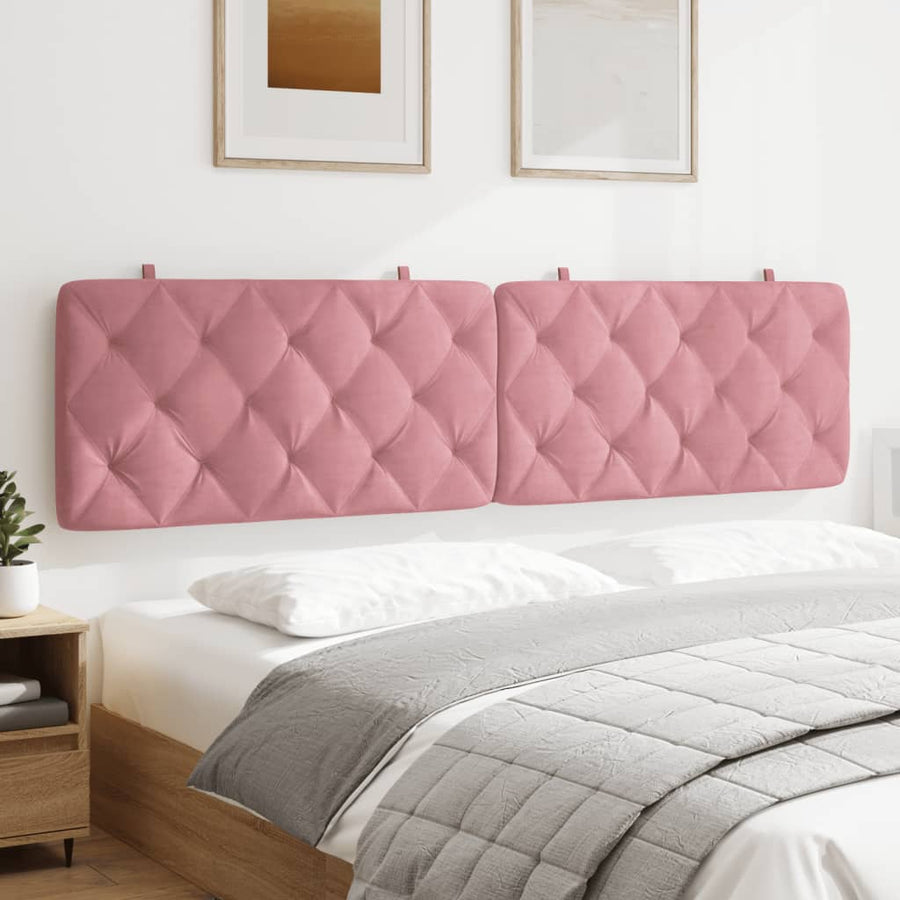 Hoofdbordkussen 200 cm fluweel roze