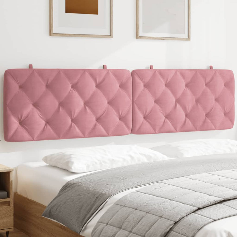 Hoofdbordkussen 200 cm fluweel roze