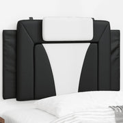 Hoofdbordkussen 80 cm kunstleer zwart wit