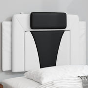 Hoofdbordkussen 80 cm kunstleer wit zwart