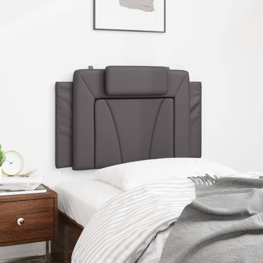Hoofdbordkussen Kunstleer Grijs 90 cm