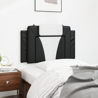 Hoofdbordkussen Kunstleer Zwart en wit 90 cm