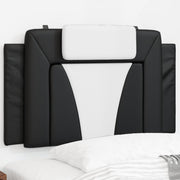Hoofdbordkussen 90 cm kunstleer zwart wit