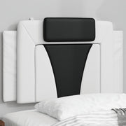 Hoofdbordkussen 90 cm kunstleer wit zwart