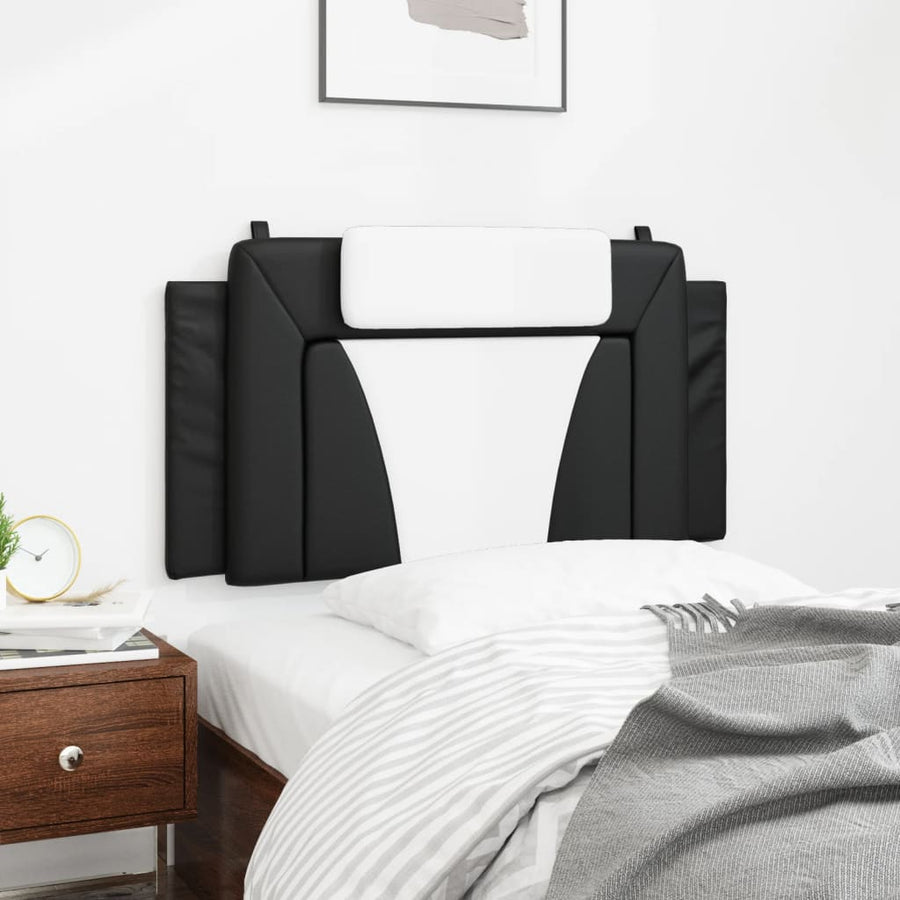 Hoofdbordkussen Kunstleer Zwart en wit 100 cm
