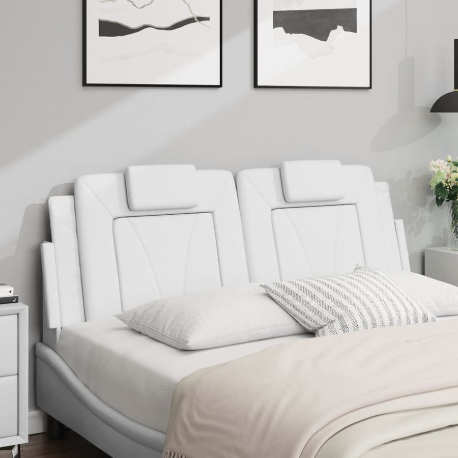 Hoofdbordkussen Kunstleer Wit 120 cm