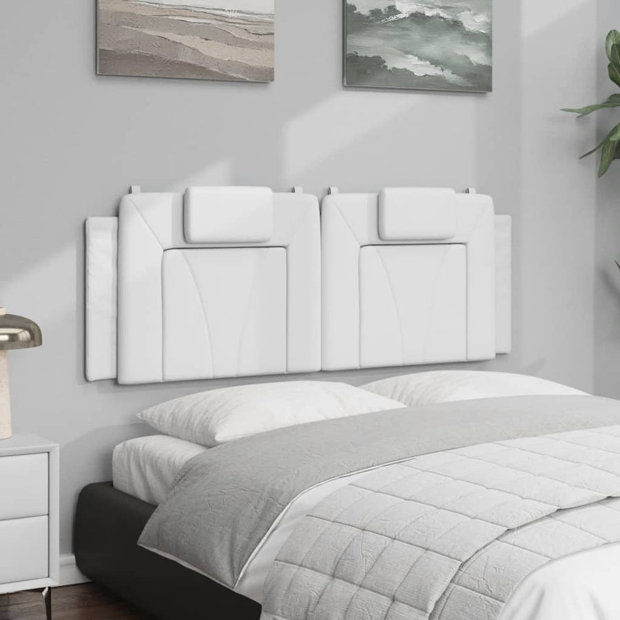 Hoofdbordkussen Kunstleer Wit 120 cm