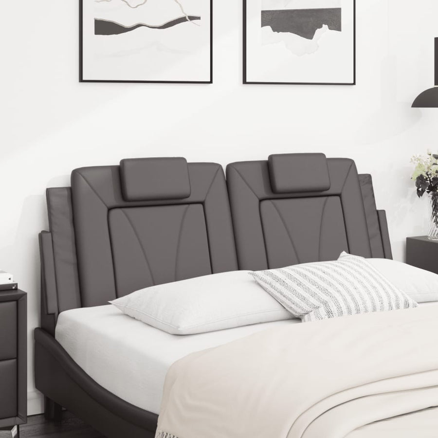 Hoofdbordkussen Kunstleer Grijs 120 cm