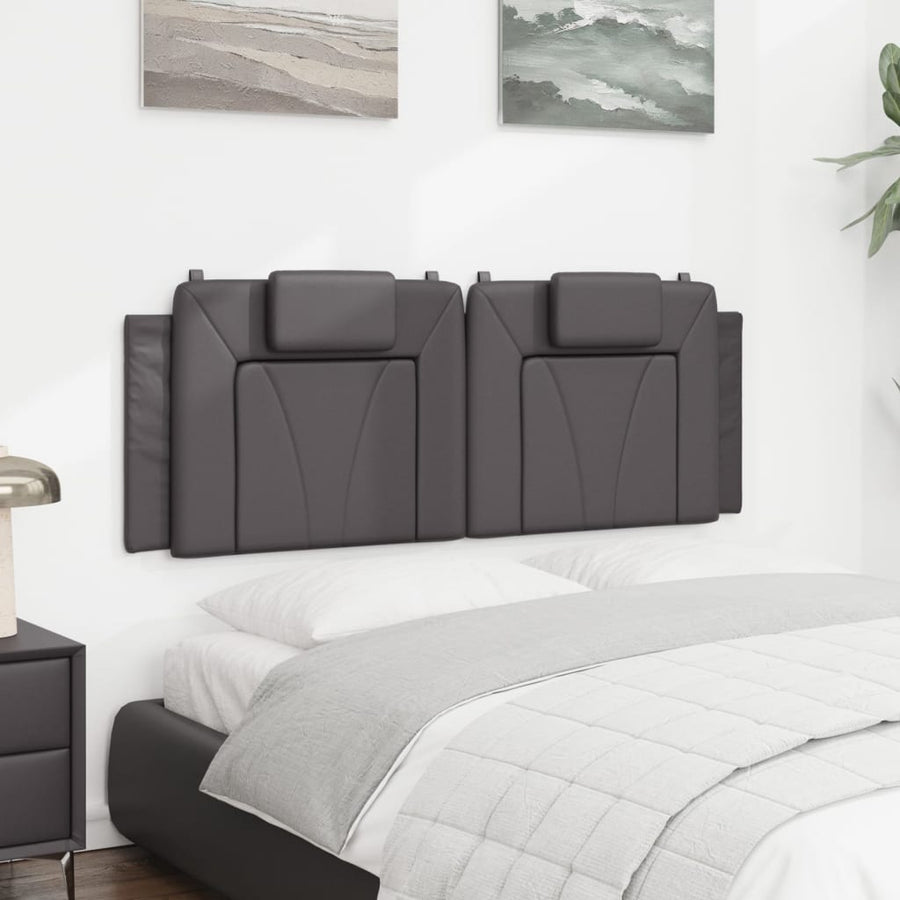 Hoofdbordkussen Kunstleer Grijs 120 cm