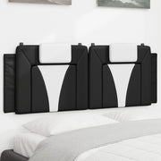 Hoofdbordkussen 120 cm kunstleer zwart wit
