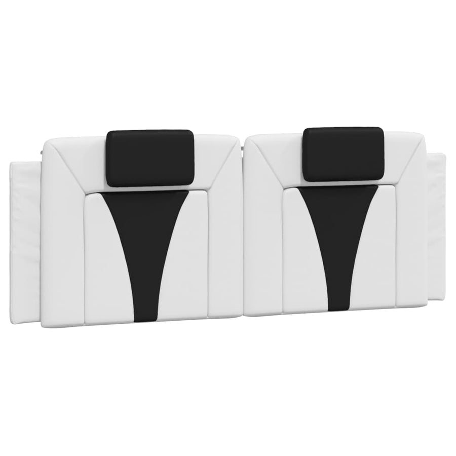Hoofdbordkussen Kunstleer Wit en zwart 120 cm