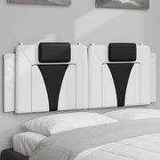 Hoofdbordkussen 120 cm kunstleer wit zwart