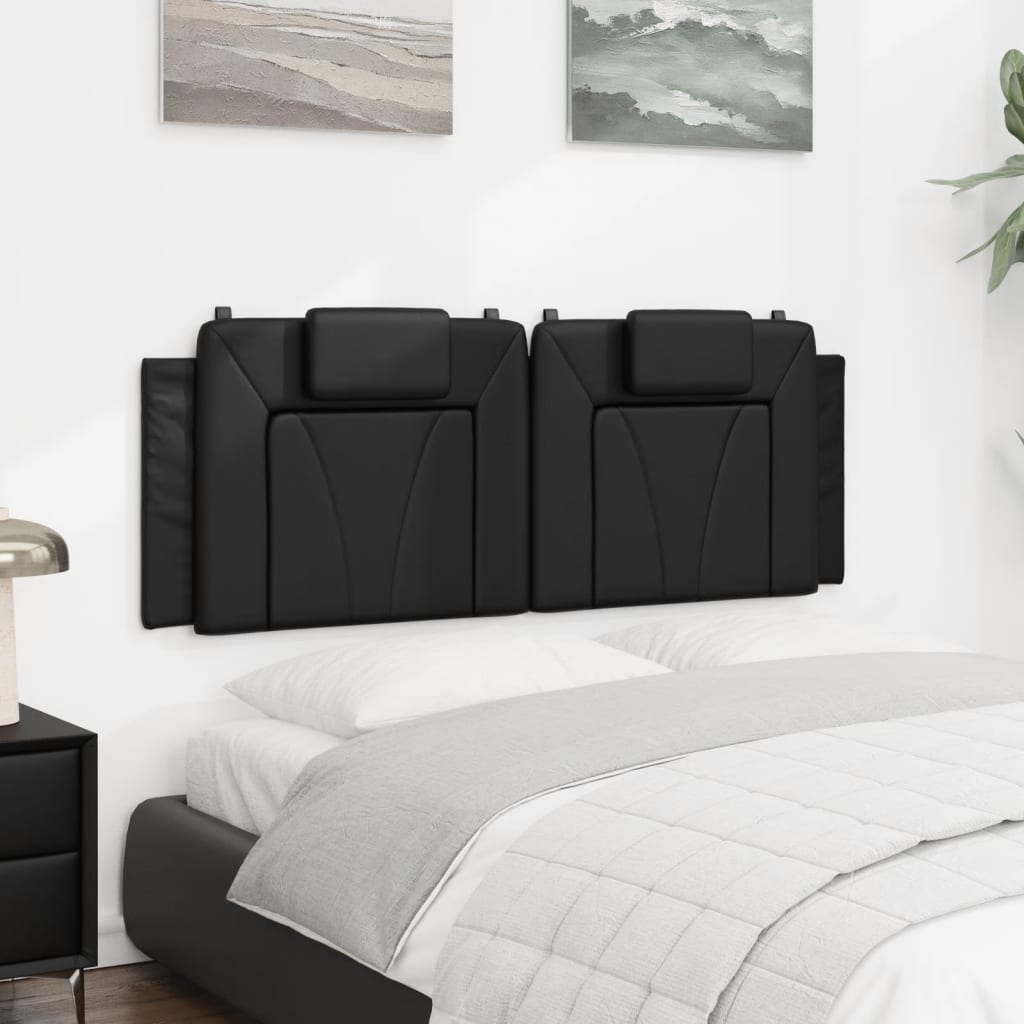 Hoofdbordkussen "Viana" 137 cm kunstleer zwart