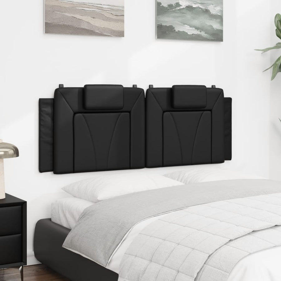 Hoofdbordkussen "Viana" 137 cm kunstleer zwart