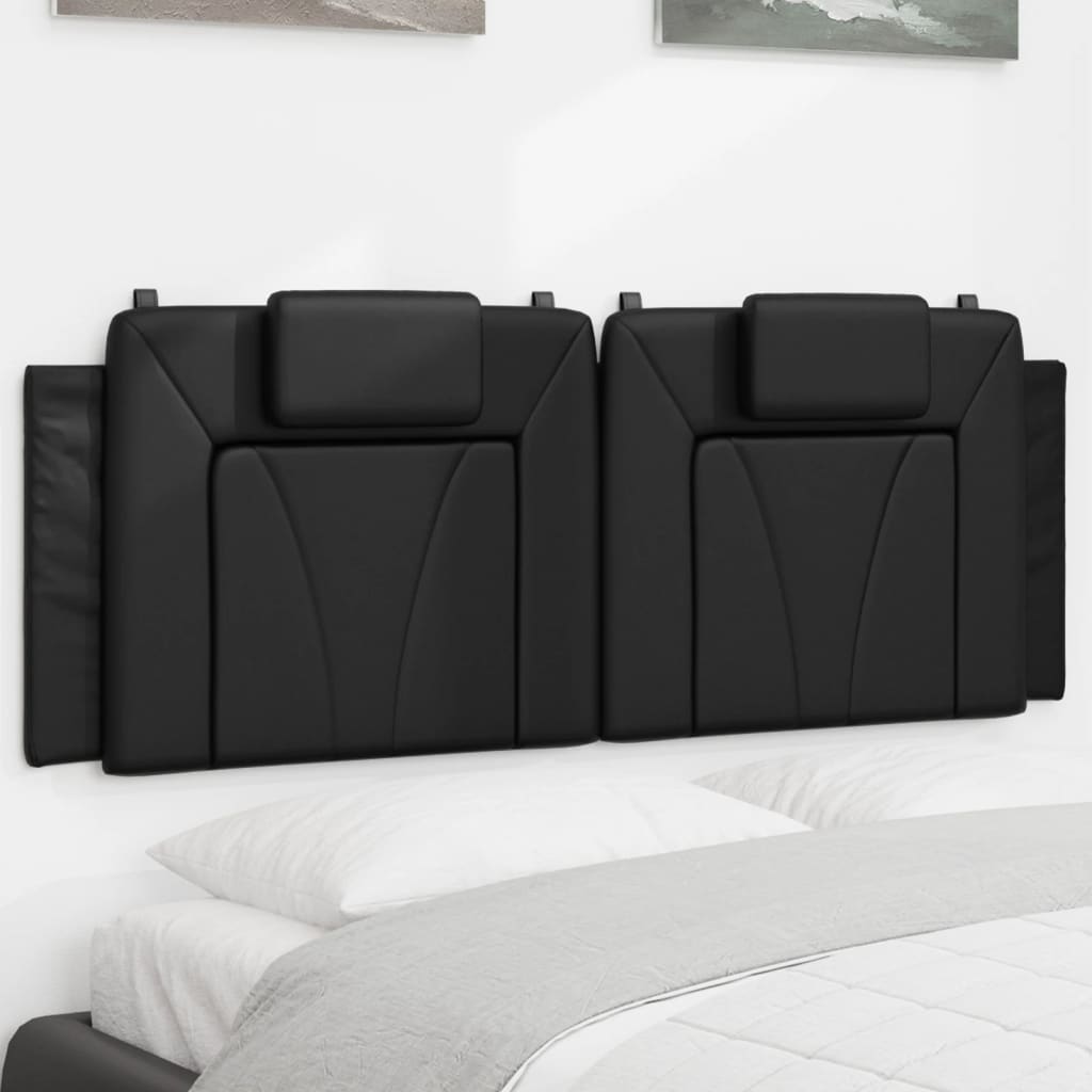 Hoofdbordkussen "Viana" 137 cm kunstleer zwart