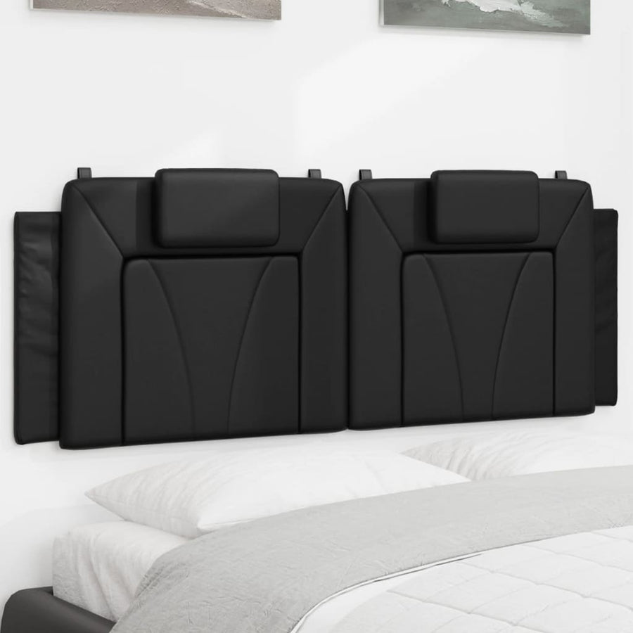 Hoofdbordkussen "Viana" 137 cm kunstleer zwart