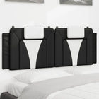 Hoofdbordkussen "Viana" 137 cm kunstleer zwart en wit