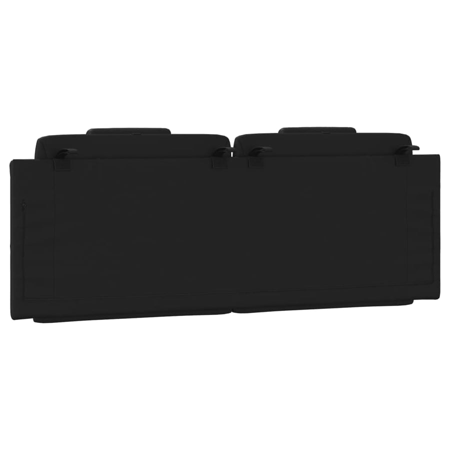 Hoofdbordkussen 140 cm kunstleer zwart