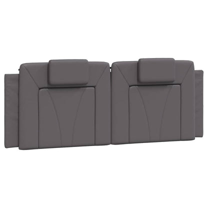 Hoofdbordkussen 140 cm kunstleer grijs