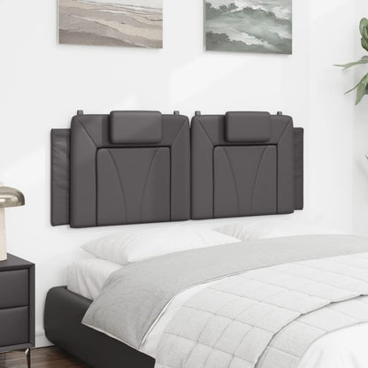Hoofdbordkussen 140 cm kunstleer grijs
